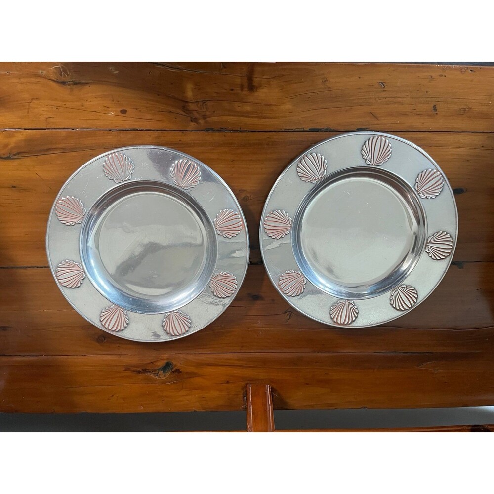 Set of 2 Vintage Wilton Armetale Pewter Salad / Bread Plates